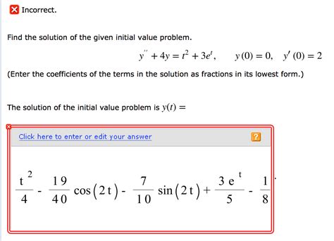 Solved Find The Solution Of The Given Initial Value Problem Chegg