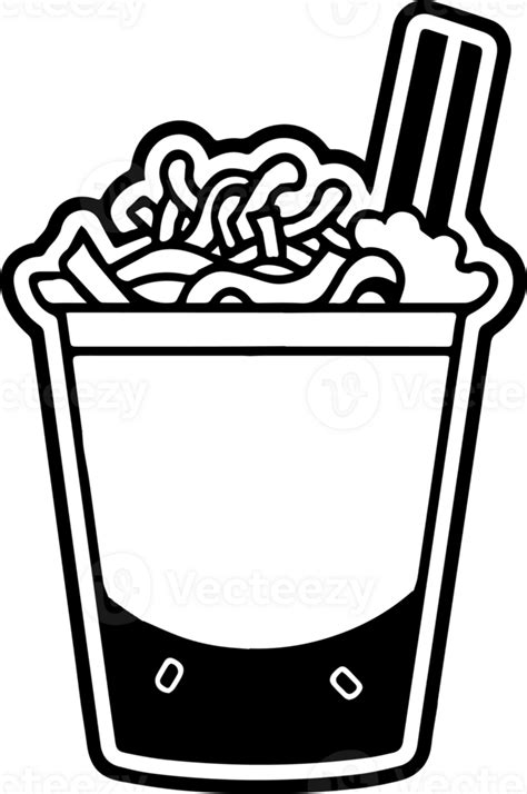 Hand Drawn Instant Noodles In Doodle Style 24206555 Png