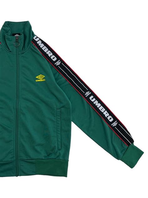 S 90s Umbro Track Jacket アンブロ トラックジャケット ロゴ テープライン グリーン 広島古着屋