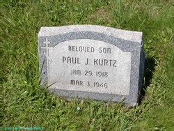 Paul Kurtz 1918 1946 Find a Grave äreminne