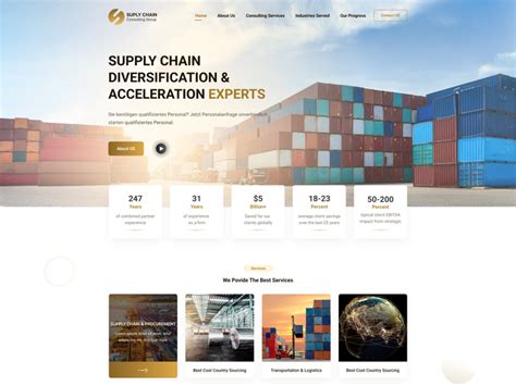 Supply Chain Company Website Landing Page By Isfatsharik Epicpxls