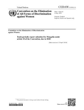 Fillable Online CEDAW C MNG 10 Convention On The Elimination