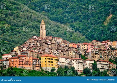 Small Medieval Town Castel Vittorio In Italy Stock Photo Image Of