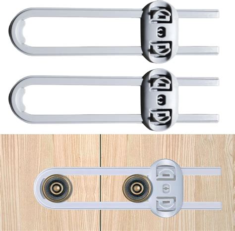 Amazon 2 Pack White Sliding Cabinet Locks Adjustable U Shaped