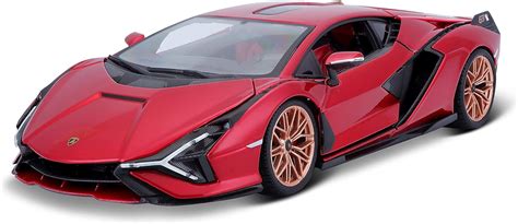 Bburago Lamborghini Sian FKP 37 Rojo Con Ruedas De Cobre 118 Modelo