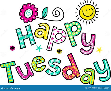 Happy Tuesday Cartoon Text Clipart Stock Vector - Illustration of ...