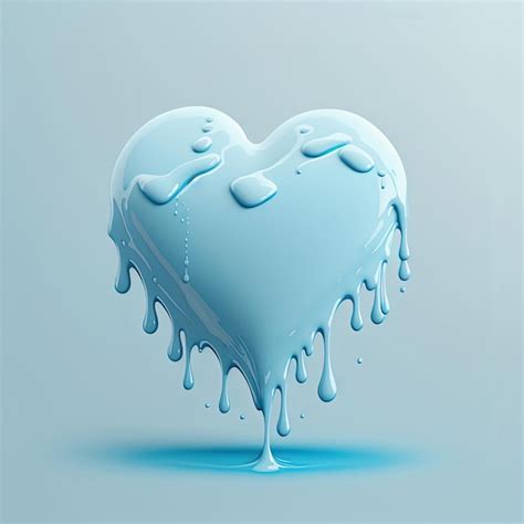 Premium Photo Frozen Heart On Blue Background Valentines Day Love