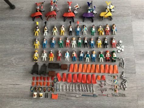 Playmobil Lot Personnages Vintage Moyen Ge M Di Val Pour Ch Teau