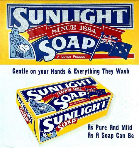 An Advertisement For Sunlight Soap With Two Different Types Of Soaps On