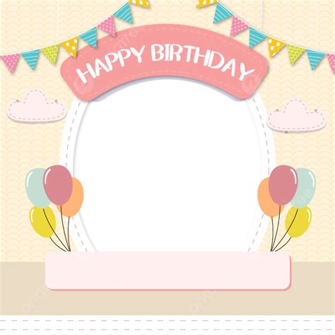 Happy Birthday Template Twibbon Vector Birthday Kids Birthday Cute