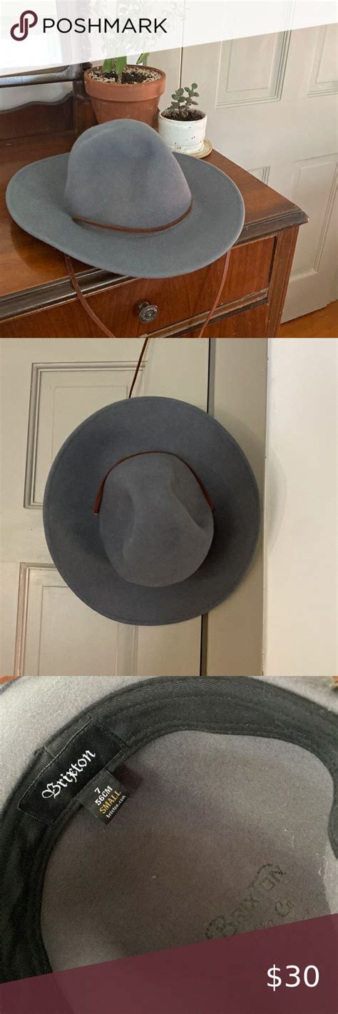 Brixton Wide Brim Felt Hat With Leather Strap Wide Brim Felt Hat Wide Brimmed Leather Straps