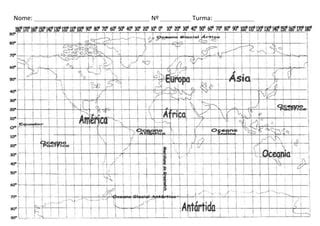 Mapa Atividade Coordenadas Geográficas PPT