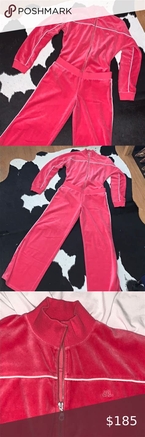 Y2k Jlo Collection Hot Pink Velour Tracksuit Md Lg Pink Velour Tracksuit Silky Pants Satin