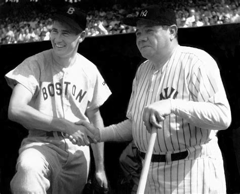 Original Photograph Of Babe Ruth And Ted Williams Signed Off