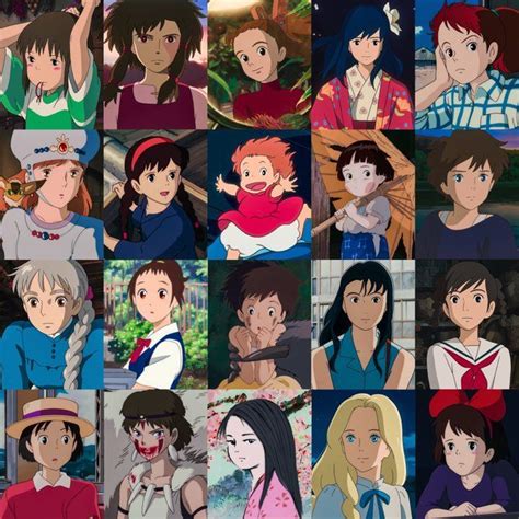 ghibli main characters ilustrasi komik animasi seni inspirasi