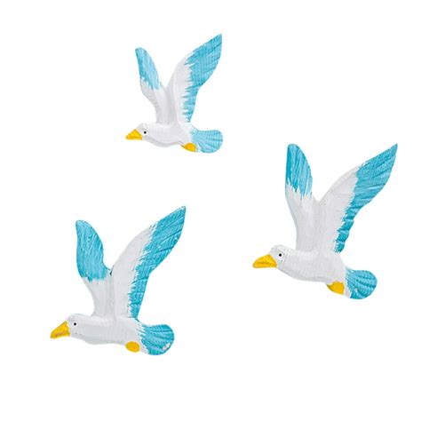 Lovehome Seagulls Decor 3pcs Resin Birds Seagulls Wall Hanging