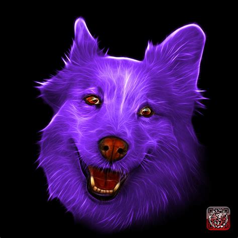 Purple Siberian Husky Mix Dog Pop Art 5060 Bb Painting By James Ahn