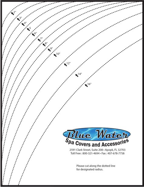 RADIUS CHART - Blue Water Spa Covers