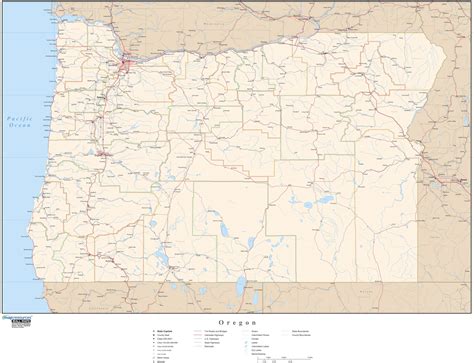 Printable Oregon State Map