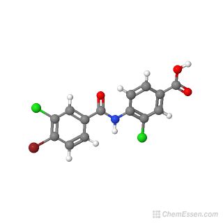 4 4 Bromo 3 Chlorobenzene Amido 3 Chlorobenzoic Acid Structure