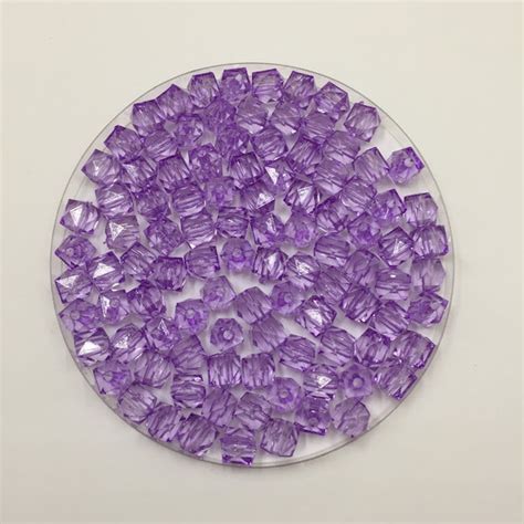 Cubo Acrilico Furo Passante 8mm Lilas 100 Unidades Elo7