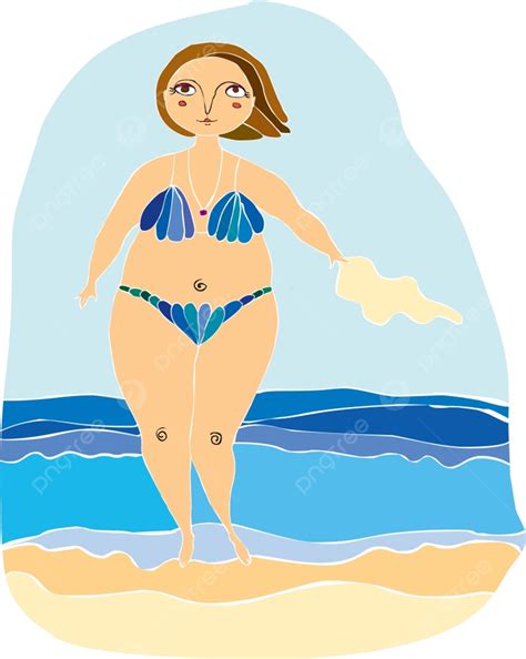 Bikini Woman Beach Vector PNG Images Woman In A Dark Blue Bikini On A Beach Vector Bikini