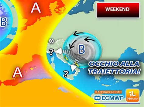 Meteo Weekend tra Sabato e Domenica una goccia fredda punterà l