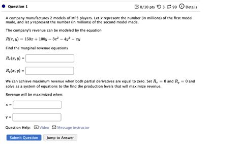 Solved A Company Manufactures Models Of Mp Players Let X Chegg