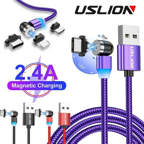 3 In 1 24a Magnetic Fast Charging Cable Adjustable 360°180° Type C