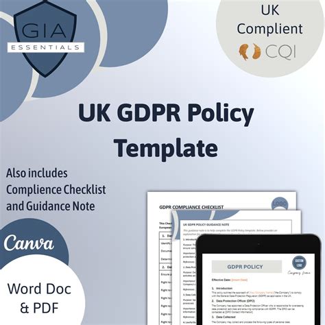 GDPR Privacy Policy Template for UK Editable Microsoft Word - Etsy 