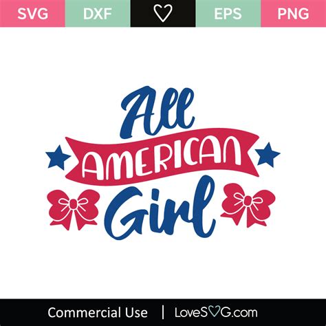 All American Girl Svg Cut File