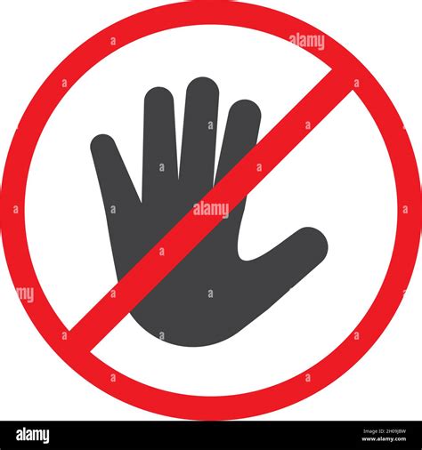 Hand Blocking Logo Stop Icon Vector Template Stock Vector Image And Art