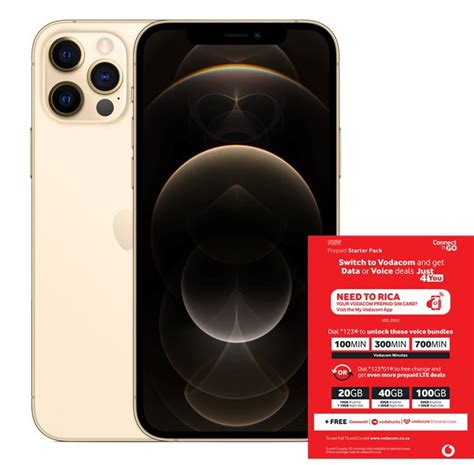 Apple iPhone 12 Pro 128GB - Gold(GAN) + Vodacom Sim Card Pack | Shop ...