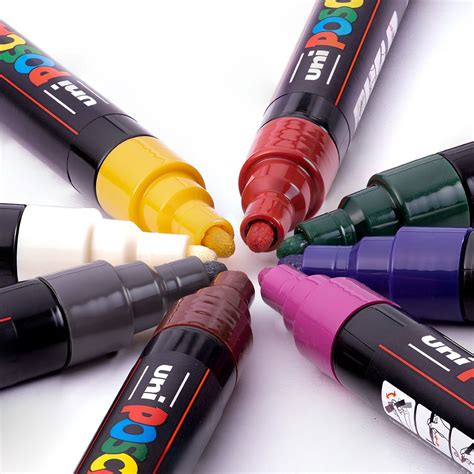 Posca Markers, Dark Colors Set of 8, Medium Tip | Jerry's Artarama