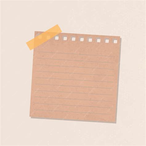 Free Vector Brown Lined Notepaper Journal Sticker Vector