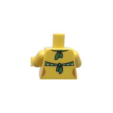 LEGO Yellow Beach Person With White Dotted Green Bikini Minifig Torso 973 76382 Brick Owl