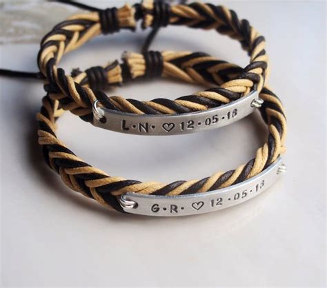 Personalized Boyfriend Girlfriend Bracelets Couples Bracelets Set