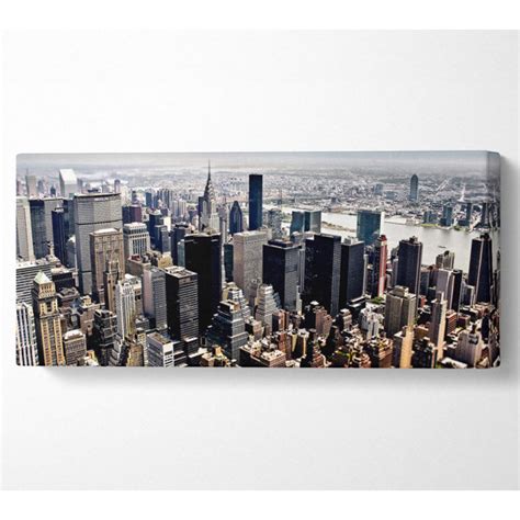 Ebern Designs Aerial View Of New York City Wrapped Canvas Print