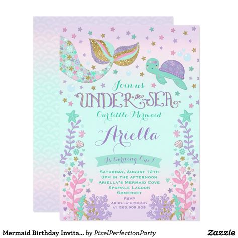 Mermaid Girl S Birthday Invitation Under The Sea Party Ad