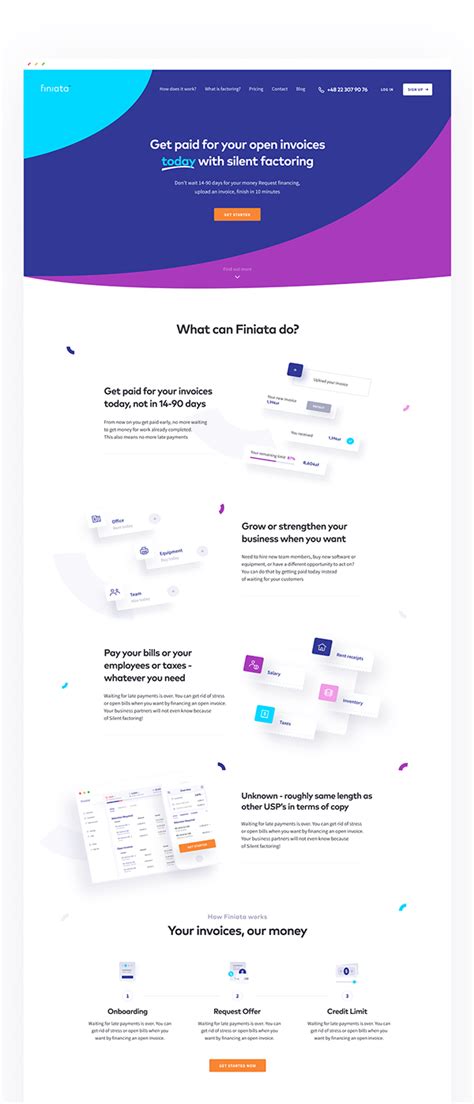 Finiata — new look for fintech startup on Behance