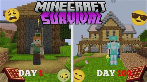 100 Day Survival Challenge In Minecraft Pojavlauncher 😱 Part 1 Youtube