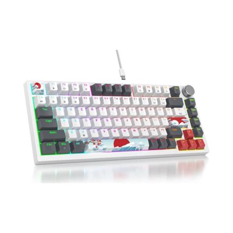 Wired 75 Percent Mechanical Keyboard Hot Swappable Red Switch TKL Mechanical Keyboard