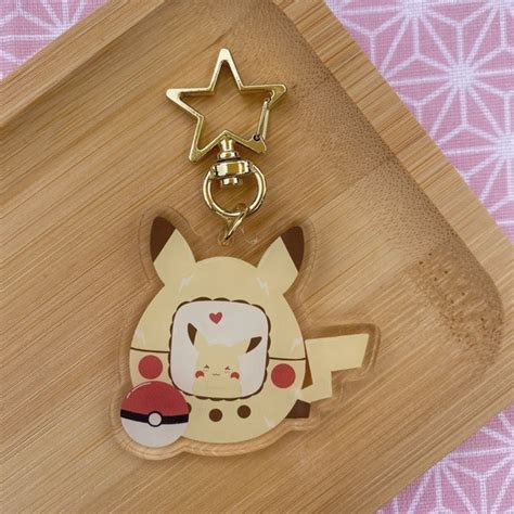 Pikachu Tamagotchi Cute Pokemon Double Sided Acrylic Keychain - Etsy