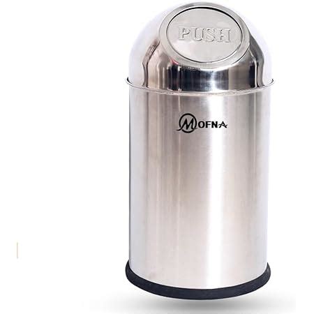 Mofna Stainless Steel Push Can Dust Bin X Litre Amazon In