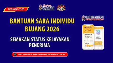 sara individu bujang  semakan status kelayakan sumbangan asas
