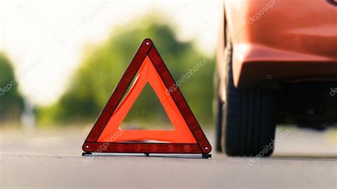 Red triangle of a car — Stock Photo © svedoliver #46155445