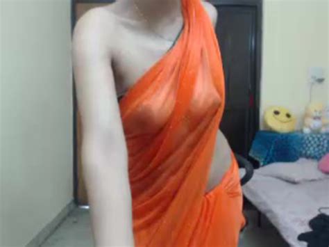Desi Simran Orange Saree Nude Recording