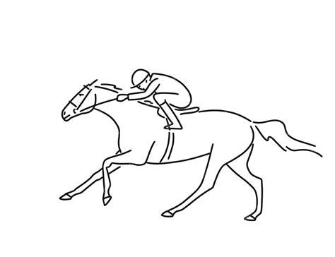 galope en  dibujo de vector de caballo de carrera vector premium