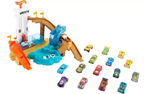 Hot Wheels Color Shifters Sharkport Showdown Playset Con 18 Envío gratis