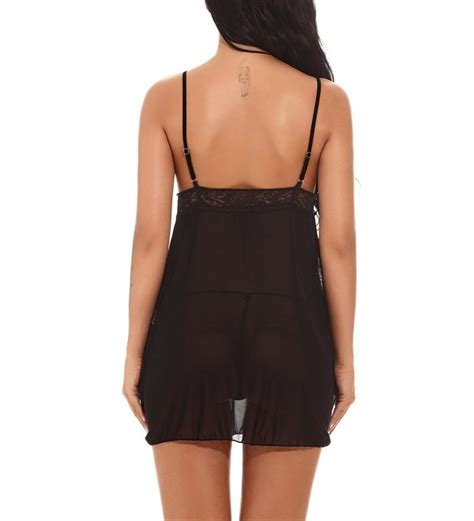 Lingerie Babydoll For Women Lace Nightwear Mini Sleepwear Chemise Dress Black Wedding Lingerie